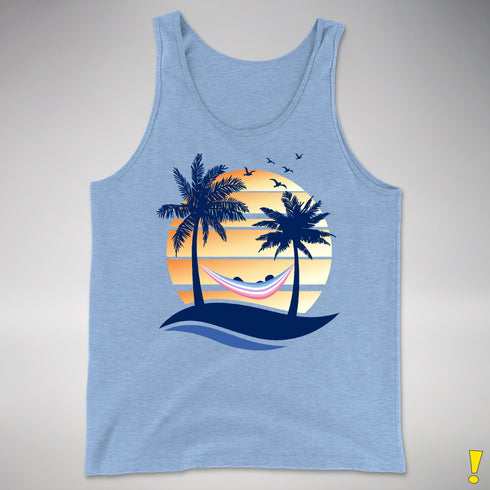 Bigender Pride Hammock Summer Beach Sunset Premium Tank Top